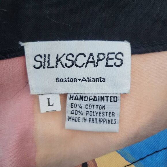 Vintage Silkscapes Womens Handpainted Jacket Multicolor Large Art to Wear Floral - Picture 4 of 6